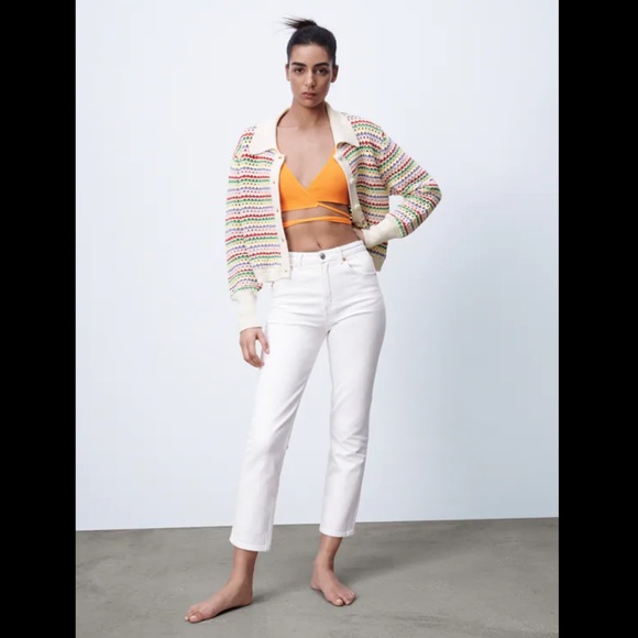 Zara Striped Multicolored Cardigan Knit Jacket - Picture 3 of 8